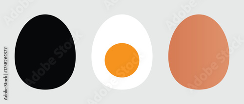 set of egg icon, flat style egg icon on white background.