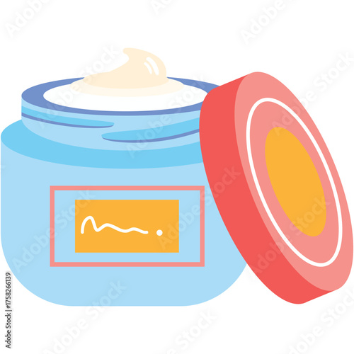 Cosmetic cream jar container vector isolated icon