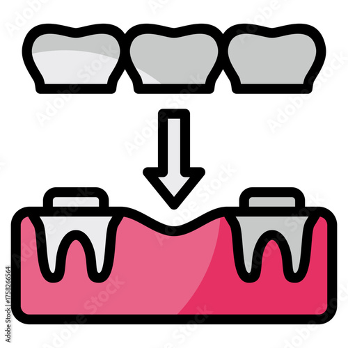 Dental Bridge  Icon Element For Design