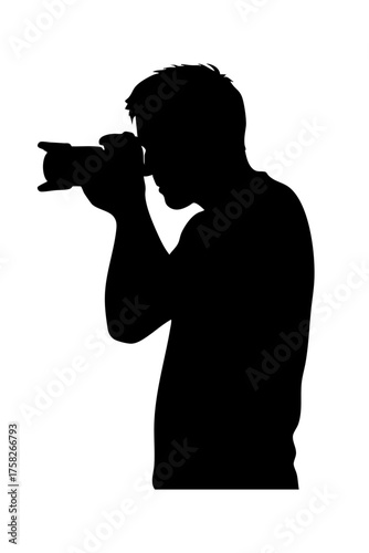 Photographer Silhouette of a person taking photo symbolizing art and creativity.