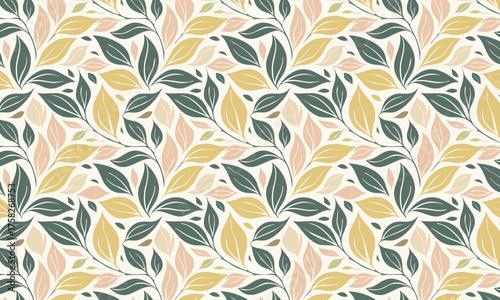 Simple abstract leaf seamless pattern, Natural and organic background for fabric, textile, branding, and wallpaper