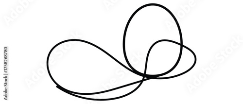 one line continous egg icon hand drawn.