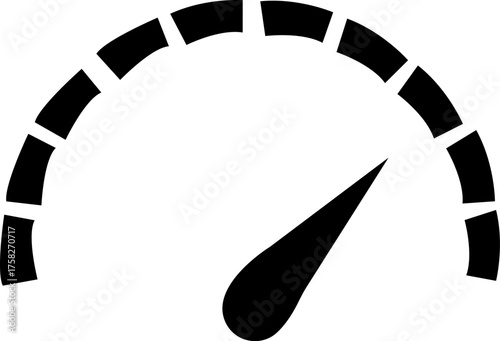 Speedometer Icons, Tachometer Sign Gauge Symbol editable Stroke ,Fill Vector Illustration, isolated on transparent background, speedometer icon needle pointing maximum speed.