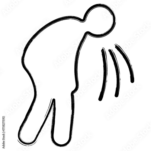 vomit icon, brush strokes, vector illustration on white background.