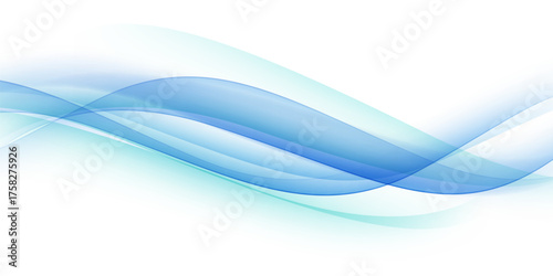Blue waves abstract background, modern design, vector illustration