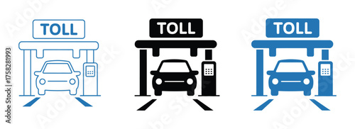 toll booth icon silhouette vector illustration