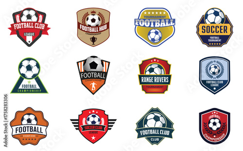 Modern Championship Football Club League Logo Set