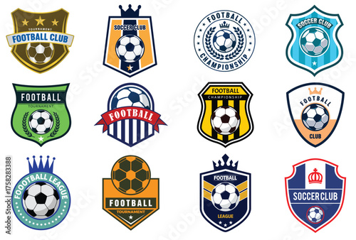 Professional Football Soccer Club Badge Logo Set Collection