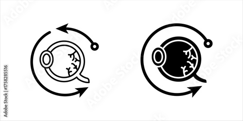  Human Big red blood eye ball sign icon set . vector illustration, pictogram isolated on white background. color editable