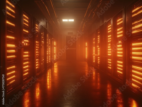 selective focus of a high-tech data center leaking digital energy