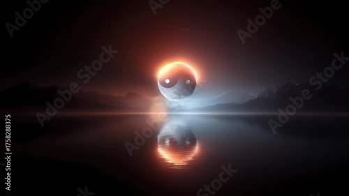 Tai Chi Sun and Moon Interplay on Lake
