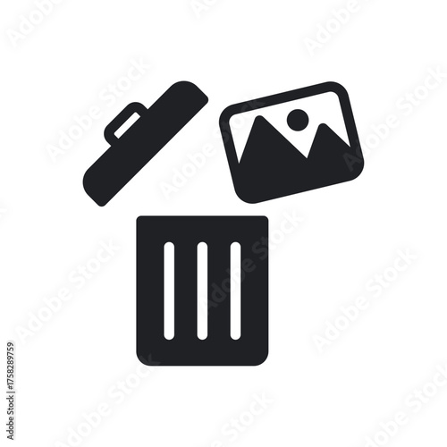 Solid Trash Can Delete Media File Filled Icon