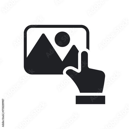 Solid Hand Dragging Image to Move or Upload Icon