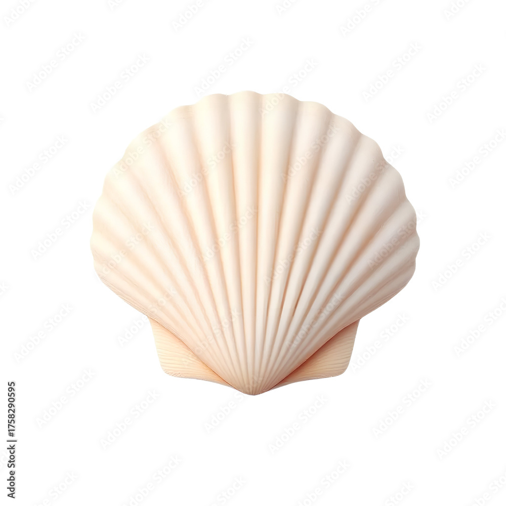 Fototapeta premium Seashell isolated PNG, studio soft light, warm tone, transparent background.