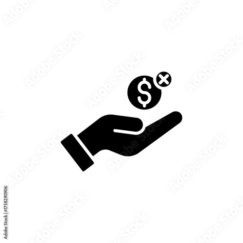 No dollar sign in black and white colors. vector illuatration