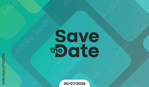 Save the date banner. Can be used for business, marketing and advertising. logo graphic design of event summit made for Technology and upcoming events. Vector EPS 10