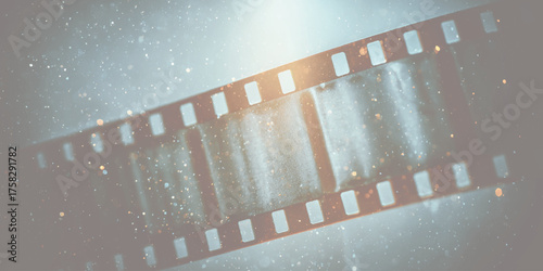 Old film strip with sparkling dust vintage retro