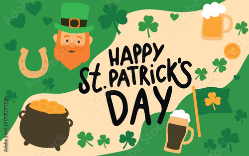 st. patrick 's day. flat vector illustration