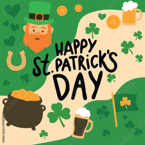 st. patrick 's day. flat vector illustration