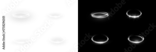 Bilde på lerret Magical Glowing Swirl PNG – Vibrant Light Sparkles and Sunbeam Rays with Abstrac