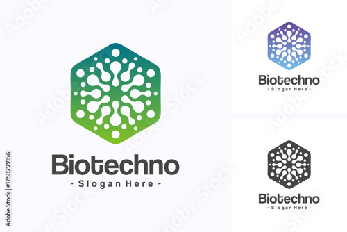 Abstract geometric molecule icon vector. Science logo, dotted concept.