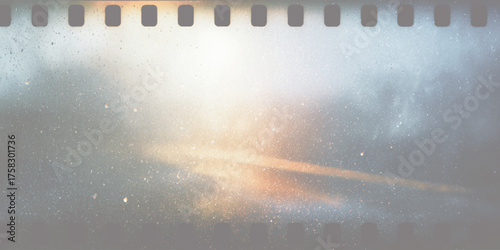 Glowing dust particles against hazy sky light