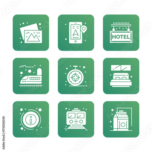 Travel icon set collection. Linear icon collection. Editable stroke. Vector illustration. tourism and outdoor recreation icon set collection