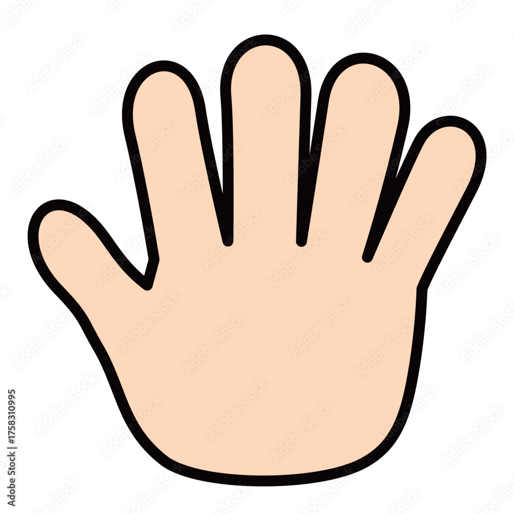 Obraz premium 手のひらを開いた停止サインのイラスト