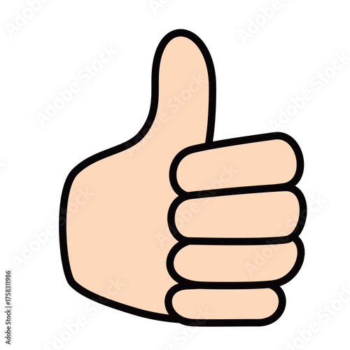 サムズアップ（いいね！）のシンプルな手のイラスト