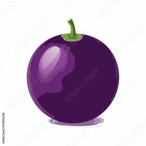 A single, perfectly round passion fruit with a wrinkled, dark purple skin sits prominently.