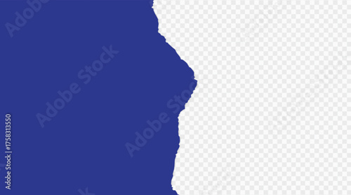 blue color seamless torn paper edges, vector illustration background