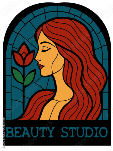 BEAUTY STUDIO salon piękności,. logo dla firmy, wektor