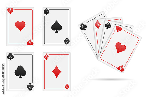 casino cards ace for gamble game vector illustration object icons