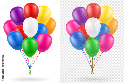 celebratory holiday balloons pumped helium vector illustration object icons