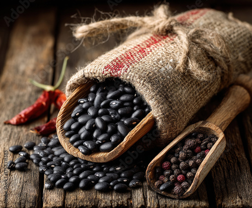 black beans isolated