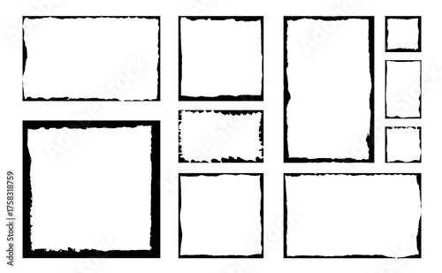 Set of grunge square frames...