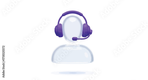 Customer support avatar with purple headset