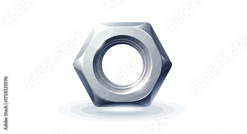 A metallic nut, a fastener used in various industries