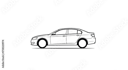 Side view of a sedan car, a common vehicle