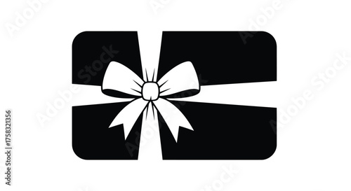 Black gift card with white bow