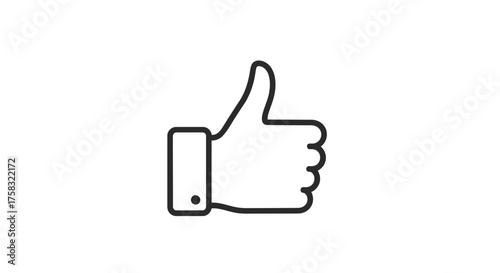 Thumbs up icon in simple line art