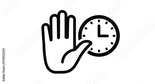 Icon of a hand stopping time