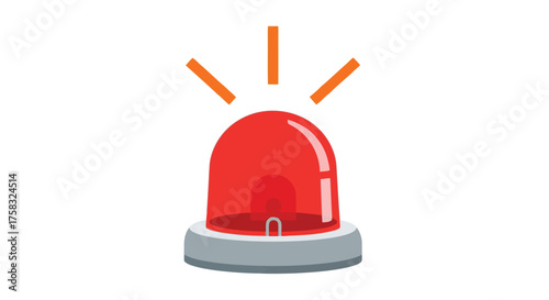 Red emergency flasher with orange light rays