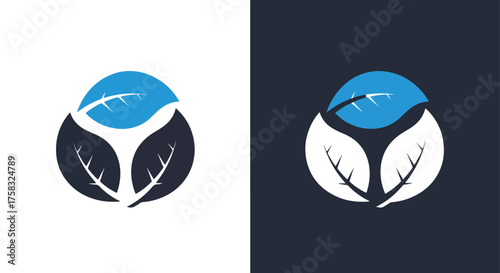 Modern leaf and eye icon for nature and vision services clean design -  Glyph solid icon - Editable modern style icon.