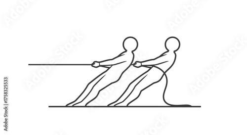 Tug of war for competition and teamwork concept