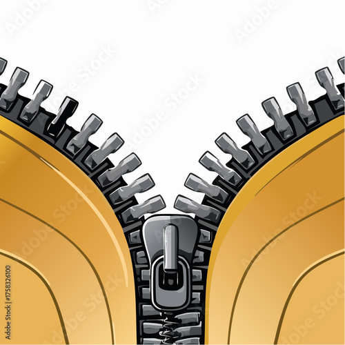 An extreme macro shot of the perfectly aligned, sharp teeth of a clean, bright zipper track.