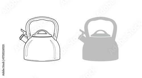 Illustration of a kettle with a whistle