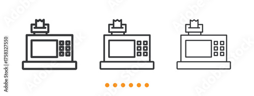 Cash Register Machine icon. Thin line icon vector