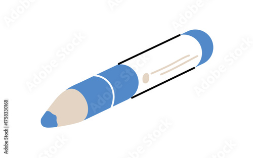 Big thick chunky pencil, drawing tool. Art supply, oversized large accessory, artistic instrument, creative stationery item for craft and design. Flat vector illustration isolated on white background
