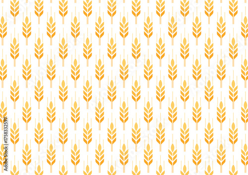 Wheat pattern vector on white background. Oat or Grain pattern. Paddy backdrop.